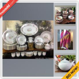 MaxSold Auction: This online auction features Mun Shou Porcelain Longevity dishes, vintage Tang Style Sancai Drip Glaze Horses, Silk Scarf, NIB Chinese Wedding Set, Pashmina Wrap, vintage beaded clutches, Chinese wall fan, vintage Asian Calligraphy set and much more!