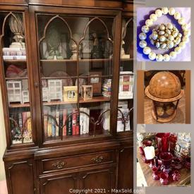 MaxSold Auction: This online auction features sports Memorabilia, costume jewelry, blue glass, puzzles, board games, Holiday decor, Globe bar, vintage jewelry, ribbon, doll room boxes and much more!