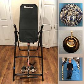 MaxSold Auction: This online auction features an inversion table, Royal Crown Derby Mikado, gold and onyx pendant, Jeff Dunham ventriloquist doll, 14k gold earrings, Royal Doulton figurines, Neato robotic vacuum, Bunnykins, Lladro polar bear, golf clubs, DVD player, power inverter, games, brass items and much more!