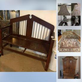 MaxSold Auction: This online auction features Stair Lift, Lenox, Waterford, Mikasa china, sterling silver, 14k jewelry, 26” Toshiba TV, Sharp stereo, and 32” Vizio TV, furniture such as power lift chair, bar stools, secretary desk, love seat, and Bassett entertainment cabinet, framed artwork, lamps, CDs, DVDs, area rugs, small kitchen appliances, dishware, glassware, handbags, costume jewelry, records, bistro sets, Schwinn bike and much more!