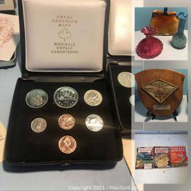 MaxSold Auction: This online auction features Assorted Jewelry, Folk Art, Coins, Stamps, Telescope, Hand Tools, Pet Carrier, Toys, Vintage Music Makers, Display Cases, Fishing Gear, Cast Iron, Signed Paul White Vase, Blue Mountain Pottery, Custom Auto Cutouts and much more!