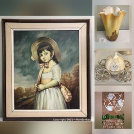 MaxSold Auction: This online auction features art glass, Little Golden books, lamps, cut glass, DISNEY collectibles, Snoopy collectibles, costume jewelry and much more.