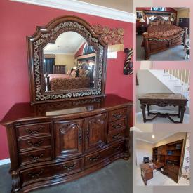 MaxSold Auction: This online auction features full sets of hardwood furniture for living room, office, library bookcases, Credenza, leather furniture and more!