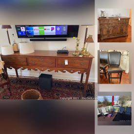 MaxSold Auction: This online auction features furniture, area rug, art, lamps, vintage furniture, quilts, wall clocks, crocks, kitchen items And much more.