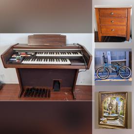 MaxSold Auction: This online auction features Regency-style mahogany desks, pine dining table with chairs, dressers, framed oil paintings, Evans Brothers piano and much more!