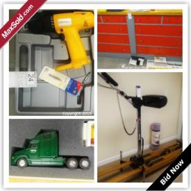 MaxSold Auction: This online auction features Wen Drill, Flag, Brass Connectors, Hose Parts, Toolboxes, Battery Charger, Tools, Soldering Gun & Supplies, Clamps, wrenches, hardware, gloves, Weed eater, Extension Cords, Handled Tools, Tarps, Trash Cans and much more.