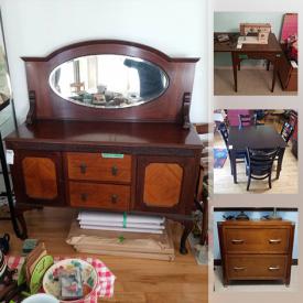 MaxSold Auction: This online auction features crafting supplies, toys, video game systems, Patio furniture, jewelry, small kitchen appliances, sewing machine, sports equipment, TV, vintage decorative plates and much more!