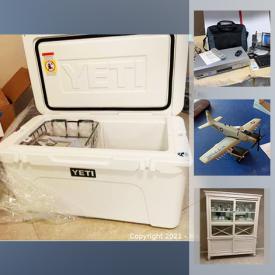 MaxSold Auction: This online auction features a twin bed set, desk, dresser, entertainment center, end tables, patio chairs, Broyhill china cabinet, dining set, dresser and mirror, antique trunk and more, linens, decor, CDs, vintage model cars and planes, vacuum cleaner, cooler, stereo, small kitchen appliances, kitchenware, Corelle dishes, memorabilia, cookbooks, cleaning items, Christmas decor, golf clubs, electronics, artwork, vintage records, china, vintage decor and much more!