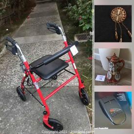 MaxSold Auction: This online auction features electronics, games, mobility aids, costume jewelry, hydraulic floor jacks, table lamp, original art, vintage art, firepit, decor, pots, outdoor cooking items, scrapbooking items and much more!