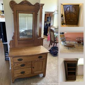 MaxSold Auction: This online auction features furniture such as vanity, bookcase, coffee table and chest drawer.