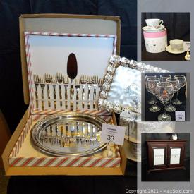 MaxSold Auction: This online auction features a convection toaster oven, decorative plates, coffee set, dish and serving set, a Kenmore sewing machine, vintage suitcase, cookie jar, ice bucket, cola glasses, Arte Murano vase and dishware and much more!