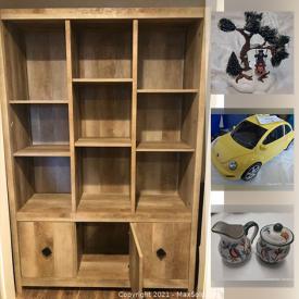 MaxSold Auction: This online auction features Volkswagen collectibles, Blue Bird dinnerware, Department 56 Dicken's village, cookie jar, Brian Baker collection, vintage metal lunch pails, Disney case W/Ornaments, storage tubs and much more!