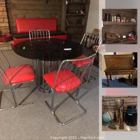 MaxSold Auction: This online auction features garage cabinets, tools, power tools, drill press, air compressor, gardening tools, antique furniture, art, light fixtures, Retro furniture, outdoor furniture and much more.