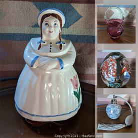 MaxSold Auction: This online auction features Art Pottery, Art Glass, Cookie Jar, Depression Glass, Massagers, Perfume Atomizer, Original Artwork, MCM Furniture, Sterling Silver Jewelry, Antique Stock Certificates and much more!