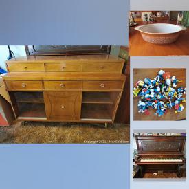 MaxSold Auction: This online auction features TV, vintage pyrex, art pottery, small kitchen appliances, Teak furniture, art glass, electric lift bed, vintage Wade tea figurines, stationery exerciser, musical instruments, chest freezer and much more!