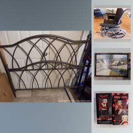 MaxSold Auction: This online auction features fitness equipment, new sunglasses, Men's and Women's clothing, Air Compressor, English China, Vases, Books including Stephen King and Dean Koontz, Art prints, Wheelchair, Lighting, Canning Jars, DVDs, Tools and Home Improvement and much more!