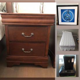 MaxSold Auction: This online auction features Home furniture, kitchen apps, vintage Watches, signed art, brass, silver, electric guitar and numerous electronics and much more.