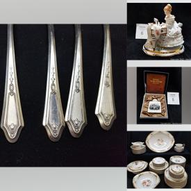 MaxSold Auction: This online auction features Limoges figurine, teacup/saucer sets, antique books, vintage costume jewelry, snuff bottles, art books, silver-plate flatware, souvenir spoons, ladies' clothing & shoes, and much more!!