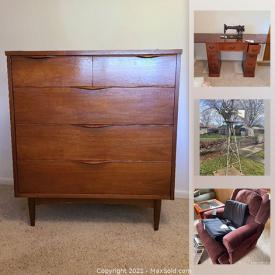 MaxSold Auction: This online auction features sofas, coffee tables, lamps, ceramics, figures and statues, patio furniture, gardening pots and much more.