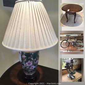 MaxSold Auction: This online auction features Limited Edition signed prints, Oak dining room and bedroom furniture, Artisan pottery, Royal Doulton china, Olympic Mascot toys, office furniture, Fly fishing tying station, bike, power tools including drill press, grinder, air compressor and much more!