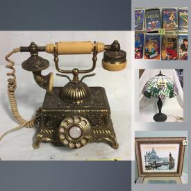 MaxSold Auction: This online auction features Porcelain figurines, Walt Disney movie, retro tub chairs, vintage card table, power tools, collectible tins, art glass and much more!