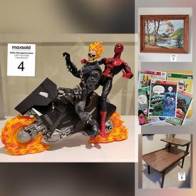 MaxSold Auction: This online auction features collectibles such as Hot Wheels, Marvel, stamps, Funko Pops, and PEZ, furniture such as display cabinets, and side table, children’s toys, books, graphic novels, holiday decor, wall art, dishware, DVDs, glassware, bake ware, board games, shelving and much more!