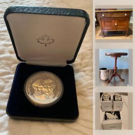 MaxSold Auction: This online auction features a vintage maple side table, chair, display cabinet, Gibbard sideboard, jewelry, coins, travel items, decor, lamps, marble side table, figurines, art, Xbox games, vintage Dr. Seuss LP, hockey cards, vintage electric guitar, Pandora ornaments and much more!