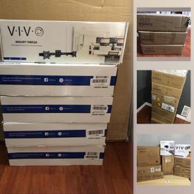 MaxSold Auction: This online auction features mobile tv carts, motorized TV stand, monitor's stands and mounts, projector screens, Vesa adapter brackets, TV mounts, office accessories, clamp-on keyboard trays, monitor deck mounts, dual monitor mounts and much more!