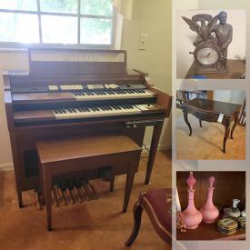 MaxSold Auction: This online auction features Whitney Chicago piano, Baldwin electric piano, collectibles such as Spode, sterling silver, silver plate, and matchbook collections, furniture such as Ethan Allen dresser, vintage chairs, colonial-style couch, electric recliner, and architectural desk, wall art, bookshelves, glassware, home decor, signed books, cookware, Emerson microwave, Cuisinart toaster oven, Samsonite luggage, frigidaire freezer, Bose radio and much more!