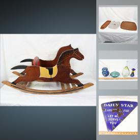 MaxSold Auction: This online auction features collectibles, antiques such as wooden rocking horse and kitchen chair, handbags, wall hangings, signed art glass, Indigenous carvings, jewelry boxes, linens, area rugs, kitchenware, glassware, records, Christmas decor, ceramic tiles, office supplies, small kitchen appliances and much more!