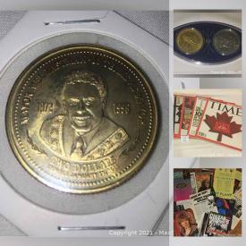 MaxSold Auction: This online auction features Foreign currency, silver dollar, records, magazines, Beatles photos, Happy Meal toys, Disney, ceramics, Genuine Opal, Boyd bears and much more.