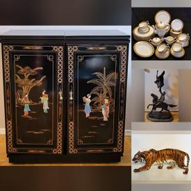 MaxSold Auction: This online auction features Royal Doulton Figurines, Japanese and Thai Jewelry, a large collection of Stamps, Mikaska Dishware/ Decanter sets, guitars, tool chest and more!