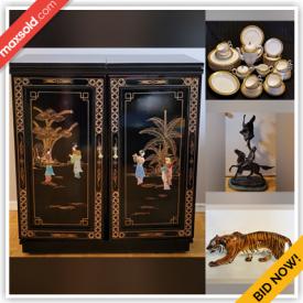 MaxSold Auction: This online auction features Royal Doulton Figurines, Japanese and Thai Jewelry, a large collection of Stamps, Mikaska Dishware/ Decanter sets, guitars, tool chest and more!