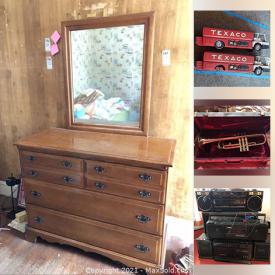 MaxSold Auction: This online auction features furniture, pottery, pyrex, vintage cameras, vintage boomboxes, costume jewelry, vintage board games, matchbox, Hot Wheels, Star Trek, exercise equipment, Huffy bike and much more.