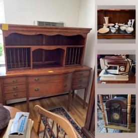 MaxSold Auction: This online auction features Owl collection, Belleek China, display hutch, stereo system, vintage radio, vintage books, sewing machine, computer, pocketwatches and much more!