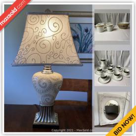 MaxSold Auction: This online auction features art glass, collectible teacups, Royal Doulton figurines, framed mirror, vintage children’s dishes, Boho wooden bead chandelier, art pottery, vintage pyrex, Inukshuks, vintage blue & white ceramics and much more!