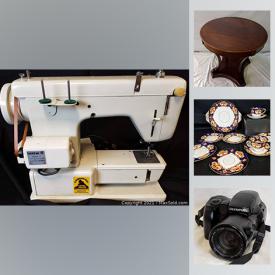 MaxSold Auction: This online auction features vintage records, binoculars, electronics, CDs, small kitchen appliances, Royal Albert bone china, assorted pottery, vacuum, framed artwork, kitchenware, sewing machine, jewelry, acrylic painting, glass vase, animal figurines, parasol, toys, wood bowl with stand, camera, train set and much more!