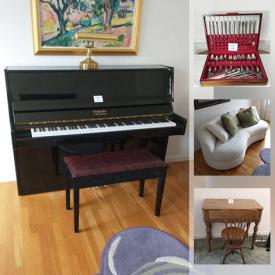 MaxSold Auction: This online auction features Scandinavian design furniture, upright piano, art glass, pampered chef stoneware, art deco lamps, framed posters and much more!