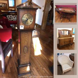 MaxSold Auction: This online auction features iron headboard, antique desk, vintage dresser, vitrine cabinet, vintage paperclip stools, refrigerator, framed silk embroidery, pocket watches, jewelry, coins & banknotes, stamps and much more!