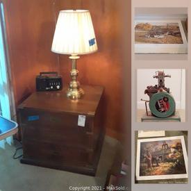 MaxSold Auction: This online auction features signed art, custom jewelry, collector plates, electronics, home appliances and furniture, decor, memorabilia, Christmas, clothing, vinyl and records, kitchenware, hardware and much more.