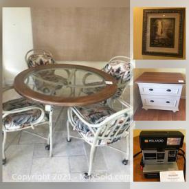 MaxSold Auction: This online auction features Office Furniture,. Home electronics. Lamps, Christopher Lloyd Shore furniture, Danze Home Improvement goods including Show heads, Bathroom and Kitchen Wall and Sink fixtures, Games, Figurines, Precious Moments, Framed Art, Birdhouses and much more