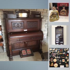 MaxSold Auction: This online auction features Carnival Glass, Stationary, antique pottery, medical supplies, piano, Organ, tons of crafting supplies, camping and sporting goods, antiques and much more.