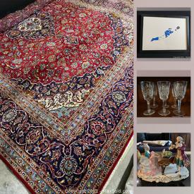 MaxSold Auction: This online auction features Baccarat Champagne glasses, Waterford Crystal glasses, area rugs, shop-vac, duck decoys, Eskimo carving, lamp berge and much more!