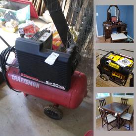 MaxSold Auction: This online auction features home furnishings such as occasional tables, cedar chest, vintage lamps, kitchen appliances and dinnerware, tables, dolls, figurines including animals and lighthouses, and home decor, small electronics and office supplies, jewelry, patio furniture, barbeques, and landscaping and home renovation tools and hardware including shop vac, generator and compressor and arc welder, power tools, and building material, wood stove, fishing and sports supplies, television and much more!