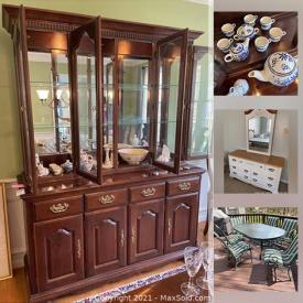 MaxSold Auction: This online auction features dining room furniture, art prints, bookcases, books, party supplies, Lenox Nativity figures, desk set, legos, pocket watches and much more!