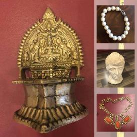 MaxSold Auction: This online auction features tools, paintings, collectible plate, Bronze Statue, Bronze necklace, Jade carving, antique spoon, Brass Feng Shui items, Bakelite necklace and much more!