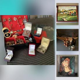 MaxSold Auction: This online auction features Watches, Costume Jewelry, Oil On Canvas, Art Glass, Silver Turquoise Jewelry, Vintage Decorative Plate, Wood Carved Duck, New Handbags, Women’s Clothing & Shoes, Art Pottery and much more!