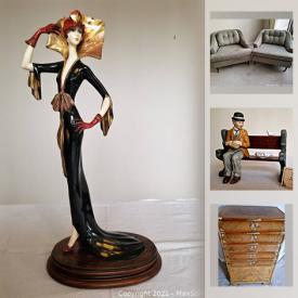 MaxSold Auction: This online auction features Chinoiserie & other furniture, décor, lots of wool and knitting/sewing tools & books, Crystal chinaware & linens, cat items, kitchen appliances, tools, medical equipment, costume jewelry, International decor, cookbooks and much more.