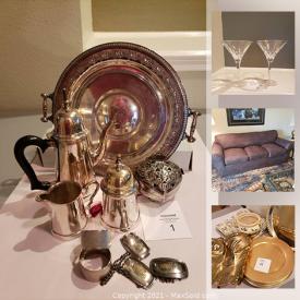 MaxSold Auction: This online auction features art glass, Waterford stemware, Abingdon vases, collectible plates, brass figurines, Texans sports memorabilia, stationary recumbent bike, computer gear, small kitchen appliances, TVs, dog crate and much more!