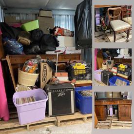 MaxSold Auction: This online auction features contents of storage locker include antique furniture, clothing LPs, and much more!